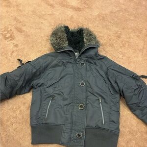 Streetwear Society Black Ski Jacket with Fur Trim
